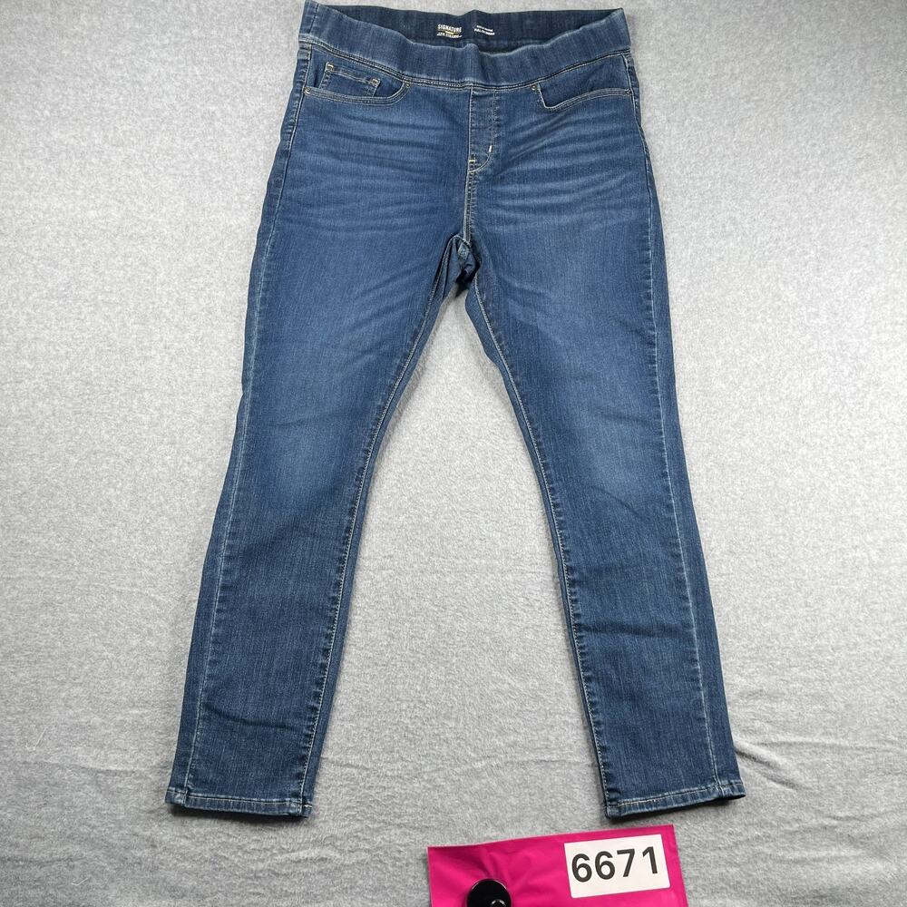 Levis Signature Totally Shaping Pull On Skinny Blue Casual Stretch Women Size 16